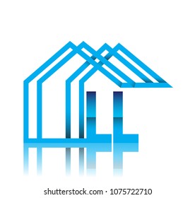 initial logo LL with house icon, business logo and property developer.