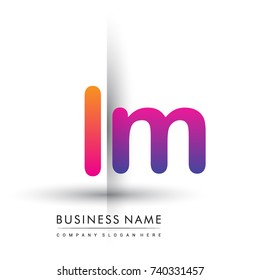 initial logo LM lowercase letter, orange and magenta creative logotype concept, modern and simple logo design.