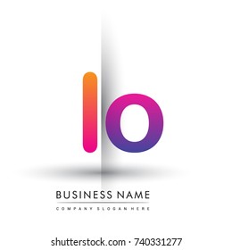 initial logo LO lowercase letter, orange and magenta creative logotype concept, modern and simple logo design.