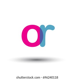 initial logo OR lowercase letter, blue and pink overlap transparent logo, modern and simple logo design.