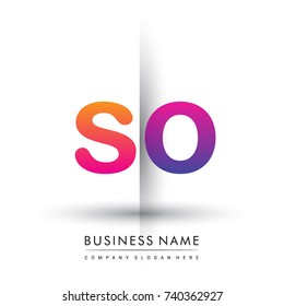 initial logo SO lowercase letter, orange and magenta creative logotype concept, modern and simple logo design.