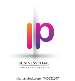 initial logo LP lowercase letter, orange and magenta creative logotype concept, modern and simple logo design.