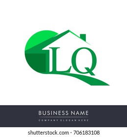 initial logo LQ with house icon, business logo and property developer.
