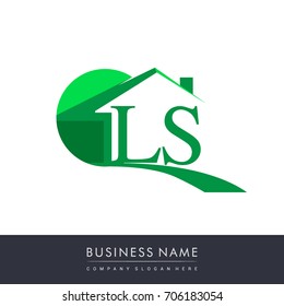 initial logo LS with house icon, business logo and property developer.