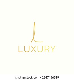 Initial logo of luxury word with script shape.