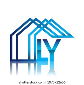 initial logo LY with house icon, business logo and property developer.