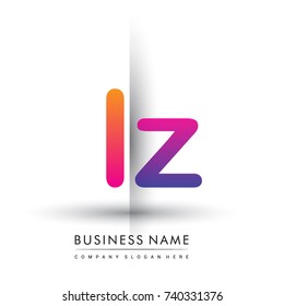 initial logo LZ lowercase letter, orange and magenta creative logotype concept, modern and simple logo design.