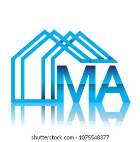 initial logo MA with house icon, business logo and property developer.