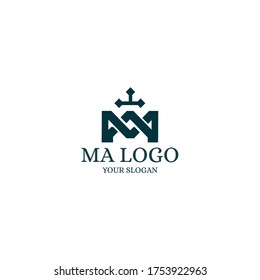 
el logotipo inicial MA es adecuado para industrias como la moda, hoteles, boutiques, inmuebles, minoristas y otras