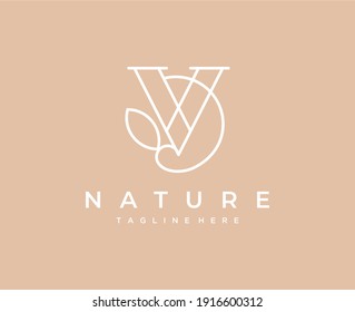 initial logo in minimal linear trend style, logos for beauty and cosmetics studios. floral. yoga and fashion
