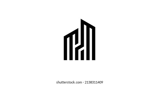 modelo de monograma de diseño de carta de logotipo inicial MM Vector premium