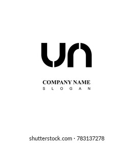 Initial logo modern. flat black un icon symbol on white background