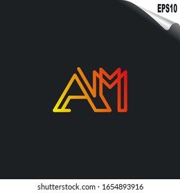 Initial AM Logo monogram design template. Simple elegant shape style modern logo.