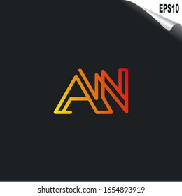 Initial AN Logo monogram design template. Simple elegant shape style modern logo.