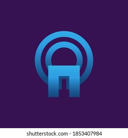 initial logo monogram letter AO or OA with beautiful gradations