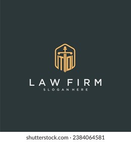 TO initial logo monogram with shield and sword style design for law firm