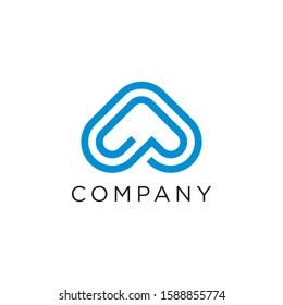initial A logo monoline design luxury icon