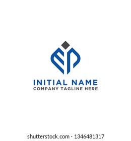 The initial logo of the MP font design. - Vector