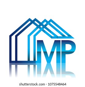 initial logo MP with house icon, business logo and property developer.