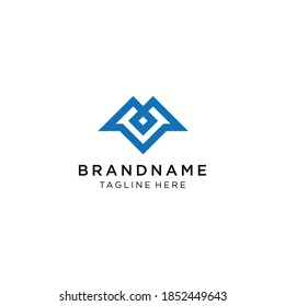 The initial logo of the MV letter design. - Vector