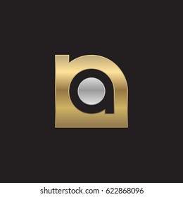 initial logo na, an, a inside n rounded letter negative space logo silver gold