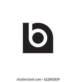 initial logo nb, bn, b inside n rounded letter negative space logo black