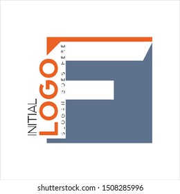Initial logo negative space alphabet F letter