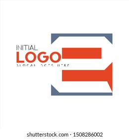 Initial logo negative space alphabet E letter