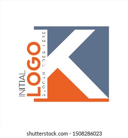 Initial logo negative space alphabet K letter