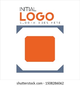 Initial logo negative space alphabet O letter