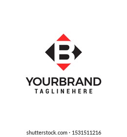 Initial logo negative space alphabet B letter