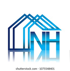 initial logo NH with house icon, business logo and property developer.