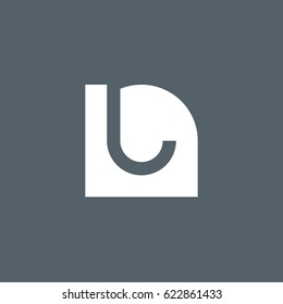 initial logo nl, ln, l inside n rounded letter negative space logo white gray background