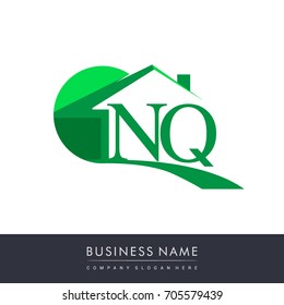 initial logo NQ with house icon, business logo and property developer.