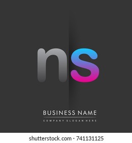 initial logo NS lowercase letter colored grey and blue, pink, creative logotype concept, modern and simple logo design, logo design concept for business and corporate identity.