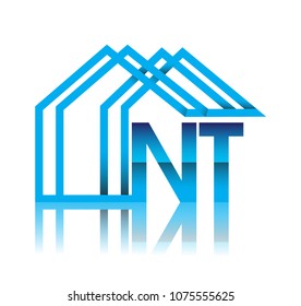 initial logo NT with house icon, business logo and property developer.