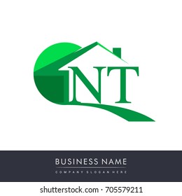 initial logo NT with house icon, business logo and property developer.
