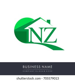 initial logo NZ with house icon, business logo and property developer.
