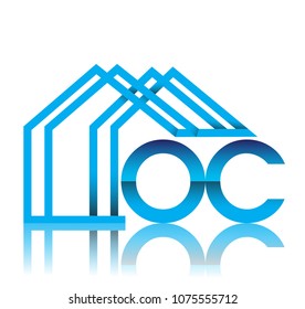 initial logo OC with house icon, business logo and property developer.