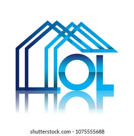 initial logo OL with house icon, business logo and property developer.
