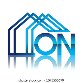 initial logo ON with house icon, business logo and property developer.