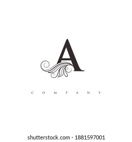 initial A logo with ornament
