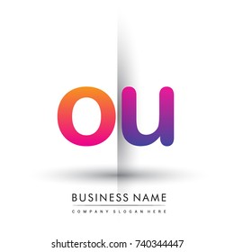 initial logo OU lowercase letter, orange and magenta creative logotype concept, modern and simple logo design.