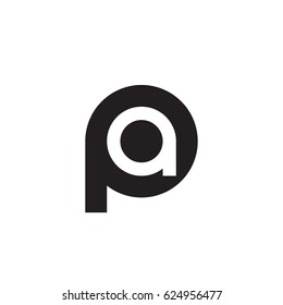 initial logo pa, ap, a inside p rounded letter negative space logo black