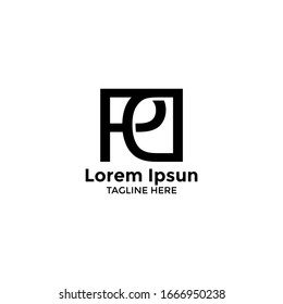 initial logo pd concept design - vector