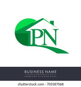 initial logo PN with house icon, business logo and property developer.
