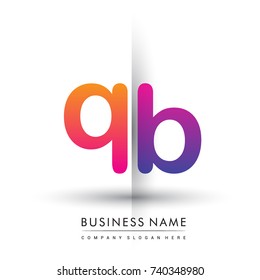 initial logo QB lowercase letter, orange and magenta creative logotype concept, modern and simple logo design.