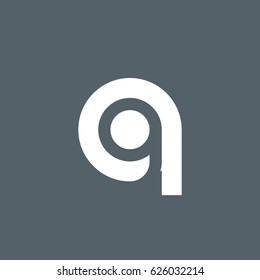 initial logo qg, gq, g inside q rounded letter negative space logo white gray background