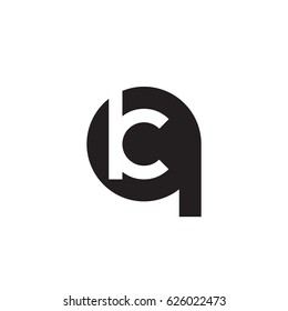 initial logo qk, kq, k inside q rounded letter negative space logo black