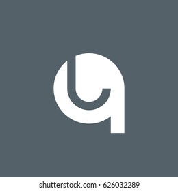 initial logo ql, lq, l inside q rounded letter negative space logo white gray background